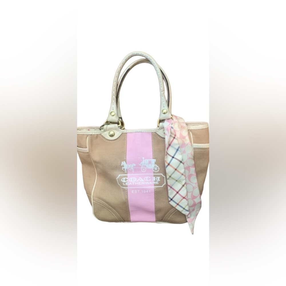Coach handbag Purse light pink and canvas